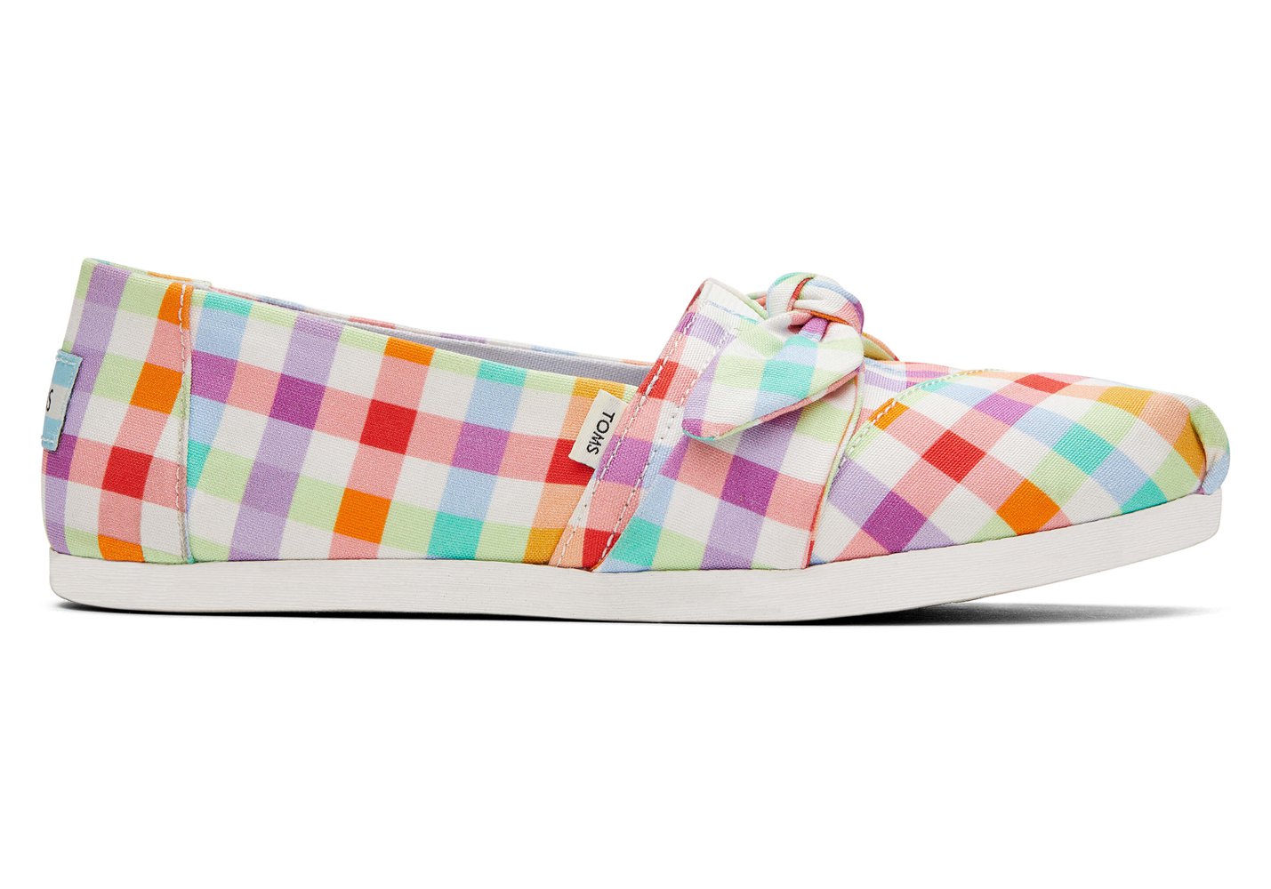 Toms Espadryle Damskie Kolorowe - Alpargata Plaid Bow - 76SGVNRXP